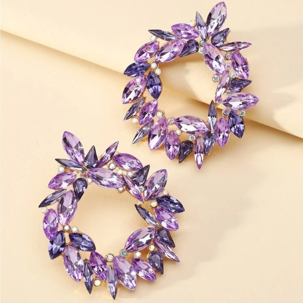 Bohemian purple earrings M176